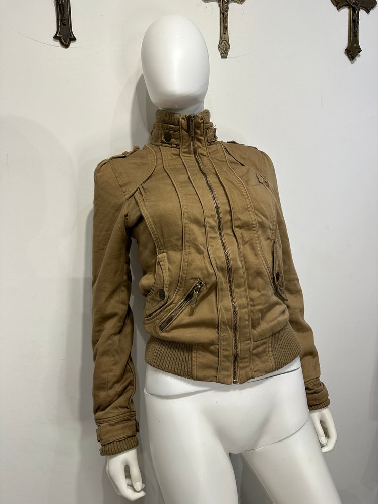 Vintage Brown Zip-Up Jacket